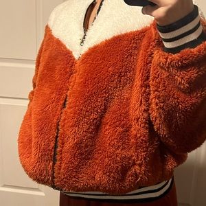 Womens Nike Fuzzy zip up crew neck